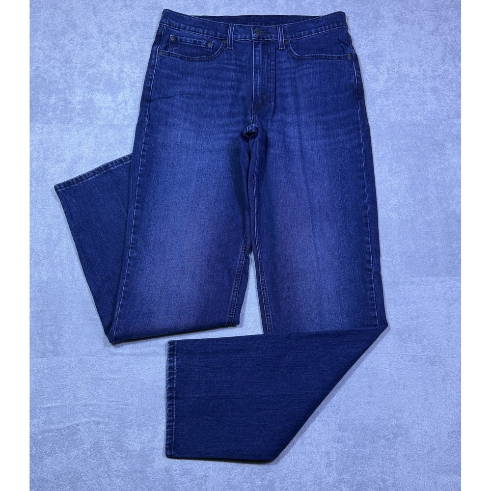 Levis 505 Jeans Mens 34x34 Regular Straight Leg Dark Indigo Cowboy Rodeo Ranch